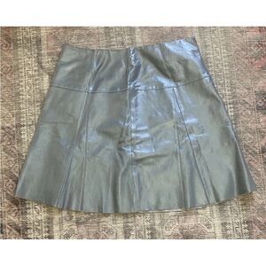 Grey 100% Genuine Leather MetroStyle Large L / XL Women’s 20 Mini Skirt